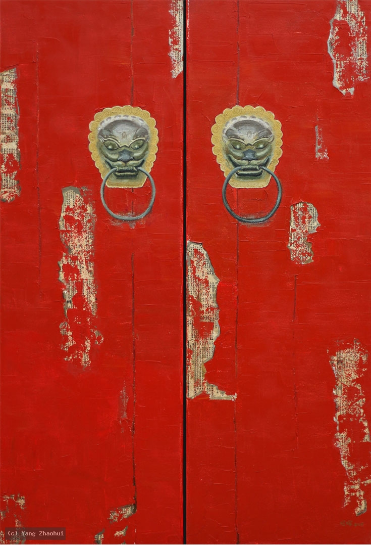 Artist Yang Zhaohui, Artist Zhaohui Yang, Artist Zhao hui Yang, Yang Zhaohui artwork, China contemporary art, original artwork, original painting, Chinese robe, still life, oil painting, acrylic paint