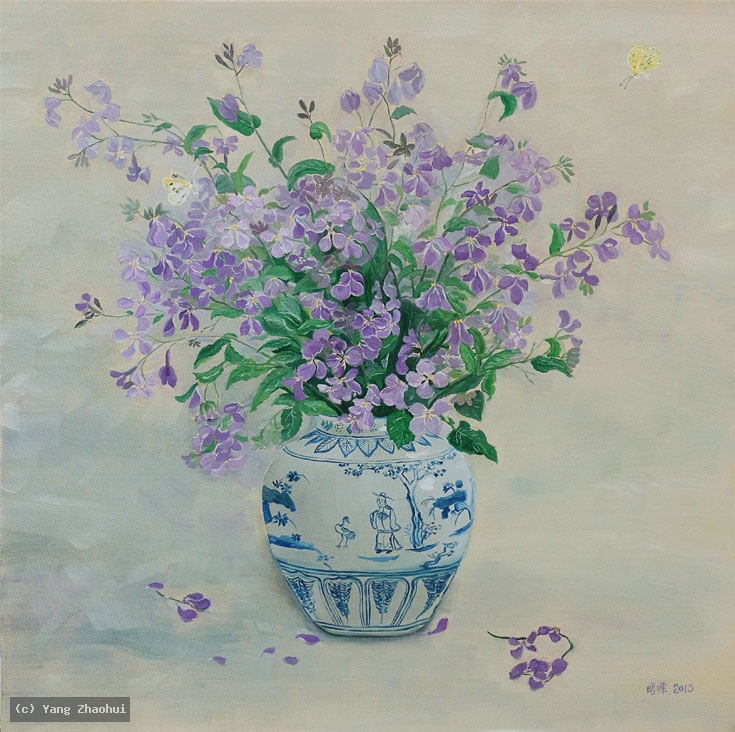 Artist Yang Zhaohui, Artist Zhaohui Yang, Artist Zhao hui Yang, Yang Zhaohui artwork, China contemporary art, original artwork, original painting, Chinese robe, still life, oil painting, acrylic paint