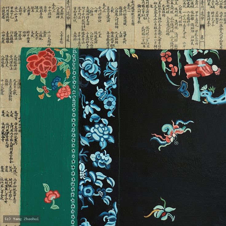 Artist Yang Zhaohui, Artist Zhaohui Yang, Artist Zhao hui Yang, Yang Zhaohui artwork, China contemporary art, original artwork, original painting, Chinese robe, still life, oil painting, acrylic paint : Gorgeous Robe