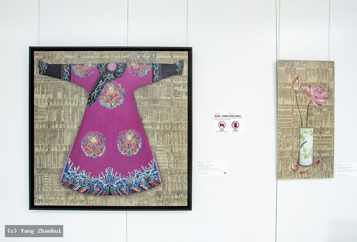 Artist Yang Zhaohui, Artist Zhaohui Yang, Artist Zhao hui Yang, Yang Zhaohui artwork, China contemporary art, original artwork, original painting, Chinese robe, still life, oil painting, acrylic paint