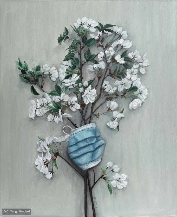 Artist Yang Zhaohui, Artist Zhaohui Yang, Artist Zhao hui Yang, Yang Zhaohui artwork, China contemporary art, original artwork, original painting, Chinese robe, still life, oil painting, acrylic paint